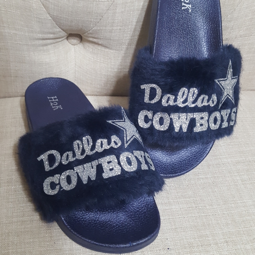 Dallas cowboys fur slippers - Picture 4 of 4